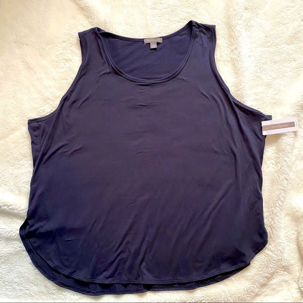 NEW Peace and Pearls Layering Tank Top Size 2x